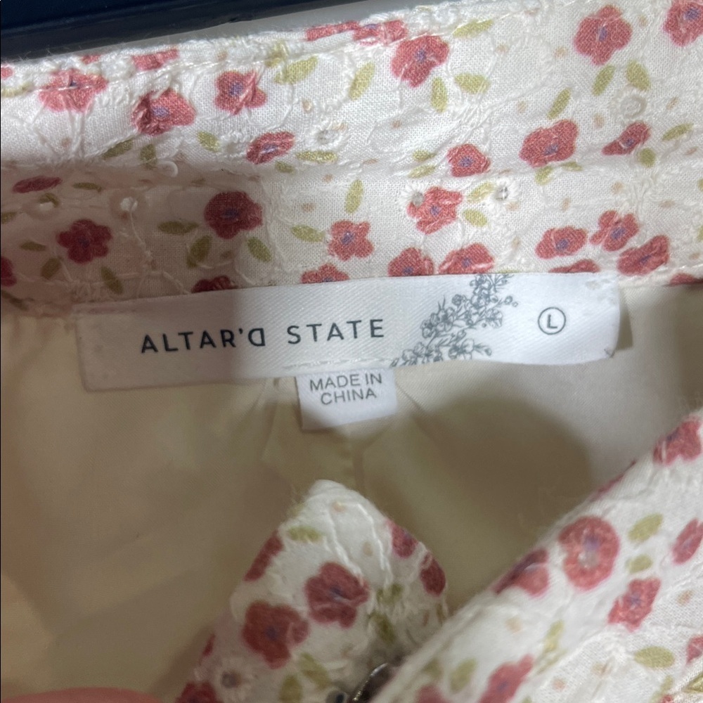 ALTARD STATE WOMENS EYELET RED FLORAL SHORTS LARGE - Picture 3 of 5